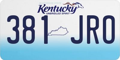 KY license plate 381JRO