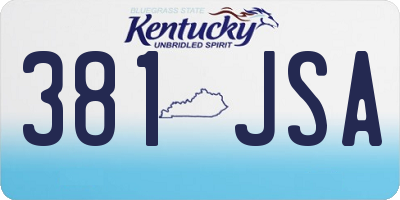 KY license plate 381JSA