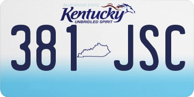 KY license plate 381JSC