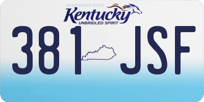 KY license plate 381JSF
