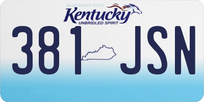 KY license plate 381JSN
