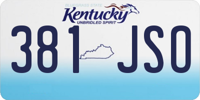 KY license plate 381JSO