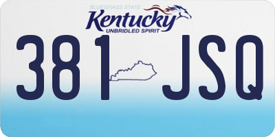 KY license plate 381JSQ