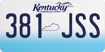 KY license plate 381JSS