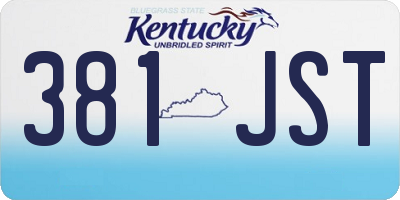 KY license plate 381JST