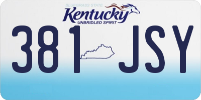 KY license plate 381JSY