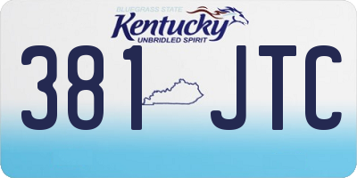 KY license plate 381JTC