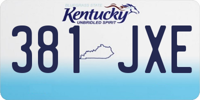 KY license plate 381JXE