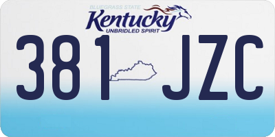 KY license plate 381JZC