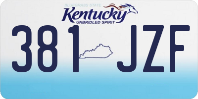 KY license plate 381JZF