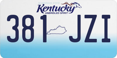KY license plate 381JZI