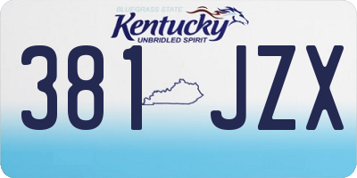 KY license plate 381JZX