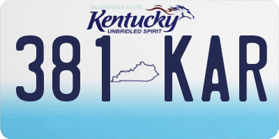 KY license plate 381KAR