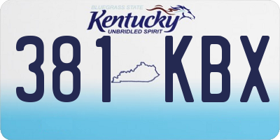 KY license plate 381KBX