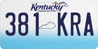 KY license plate 381KRA