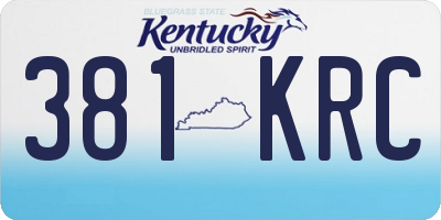 KY license plate 381KRC