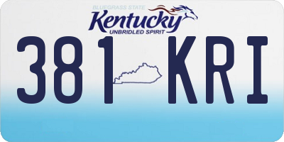 KY license plate 381KRI