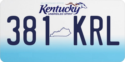 KY license plate 381KRL