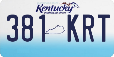KY license plate 381KRT