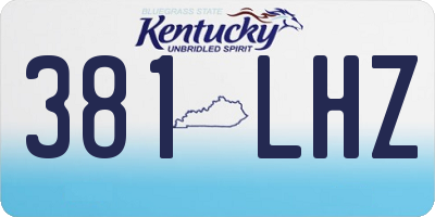 KY license plate 381LHZ