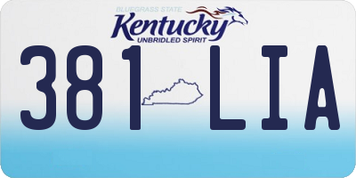 KY license plate 381LIA