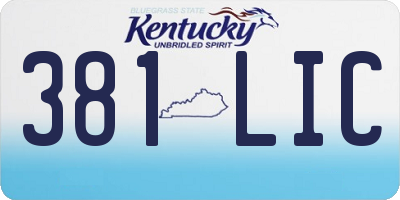KY license plate 381LIC