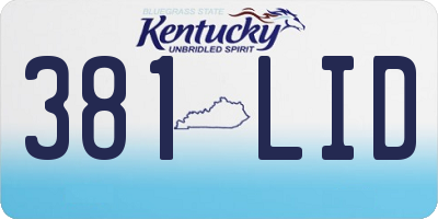 KY license plate 381LID