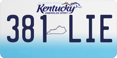 KY license plate 381LIE