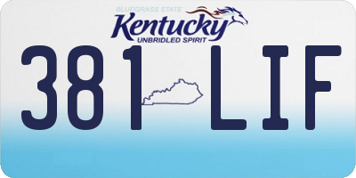 KY license plate 381LIF