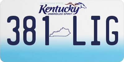 KY license plate 381LIG