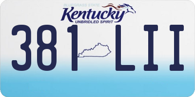 KY license plate 381LII
