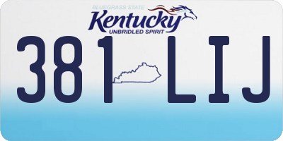 KY license plate 381LIJ