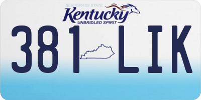 KY license plate 381LIK