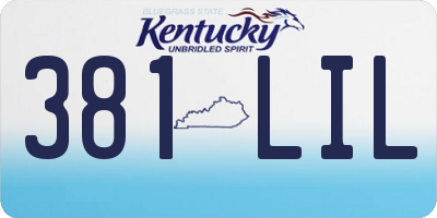 KY license plate 381LIL