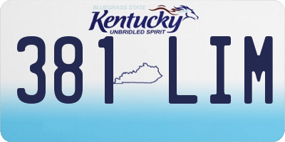KY license plate 381LIM