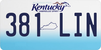 KY license plate 381LIN