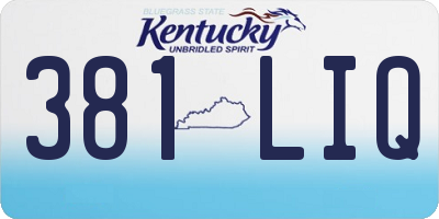 KY license plate 381LIQ