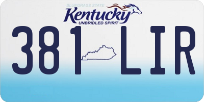 KY license plate 381LIR