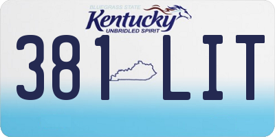 KY license plate 381LIT