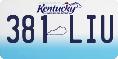 KY license plate 381LIU