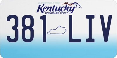 KY license plate 381LIV