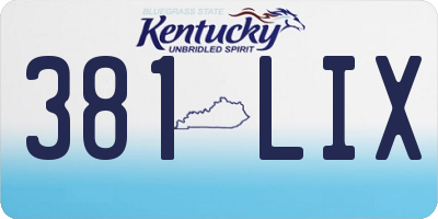 KY license plate 381LIX