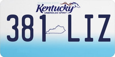 KY license plate 381LIZ
