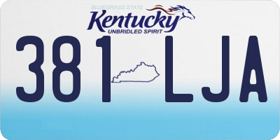 KY license plate 381LJA