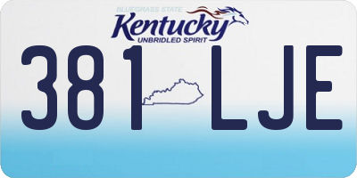 KY license plate 381LJE