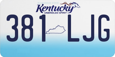 KY license plate 381LJG