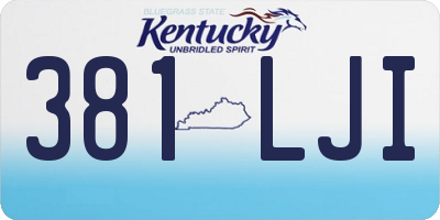 KY license plate 381LJI