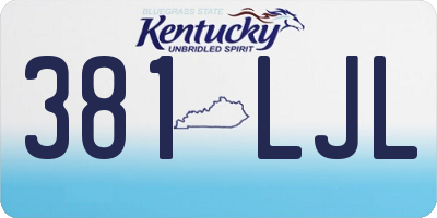 KY license plate 381LJL