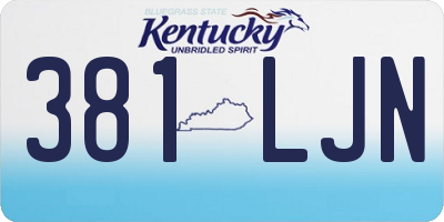 KY license plate 381LJN