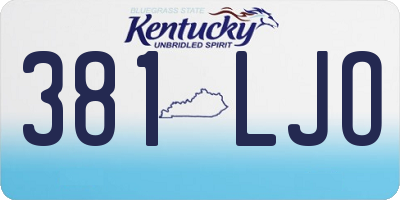 KY license plate 381LJO